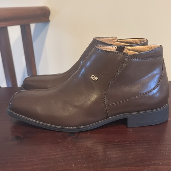 La Milano brown leather ankle boots bootie dress boots 10.5 - Picture 6 of 16